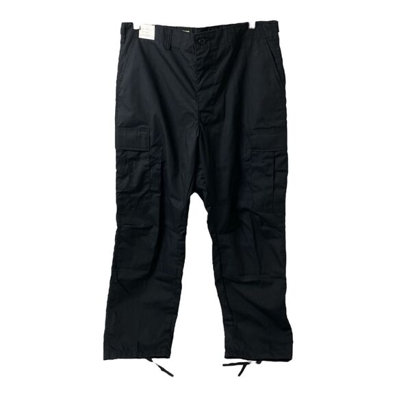 Men’s Large BDU Tactical Pants Combat Cloth Black Pockets Adjustable Sizing - Picture 1 of 14